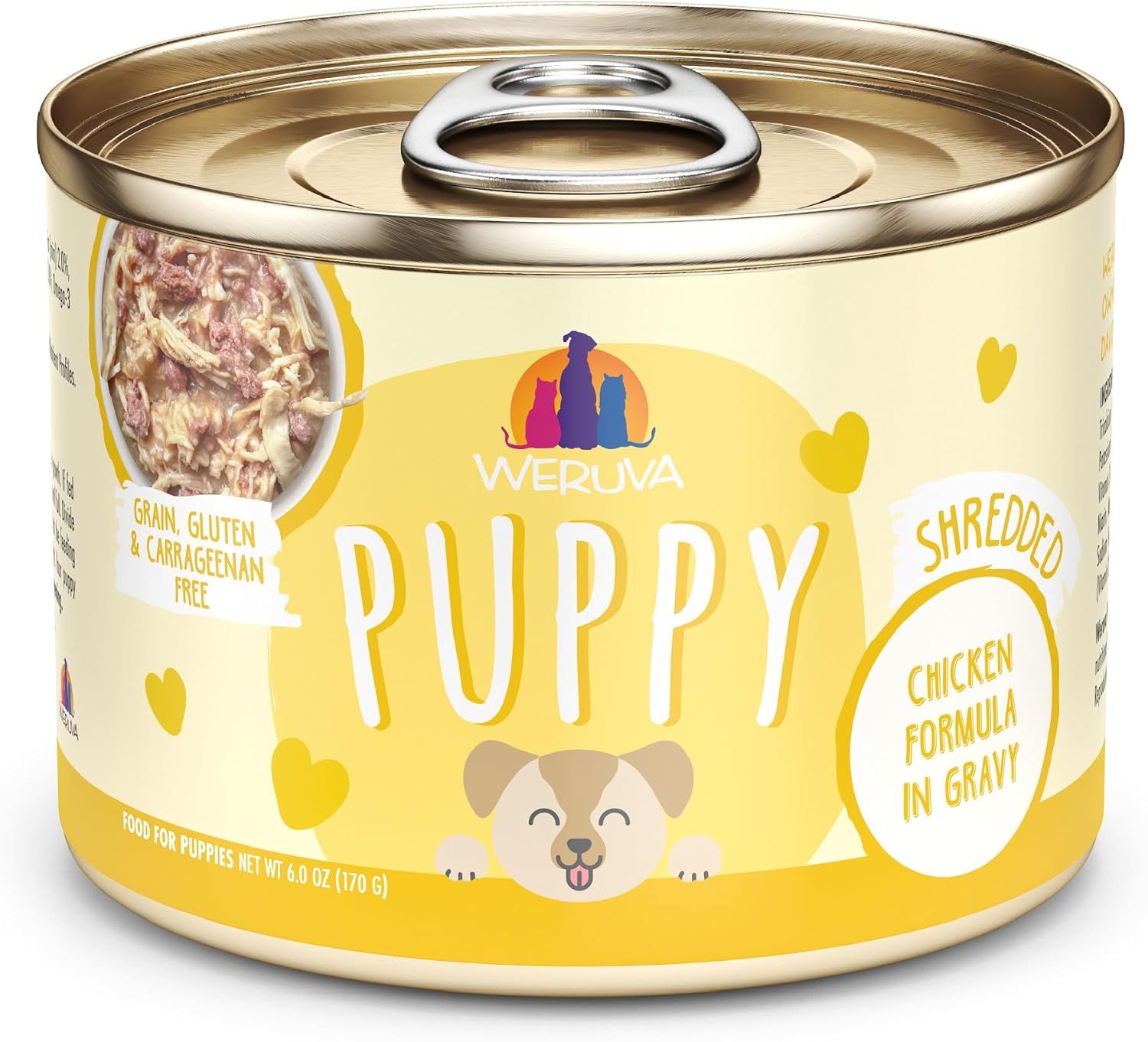 Weruva Puppy Shredded Chicken Formula in Gravy Grain Free 6 oz