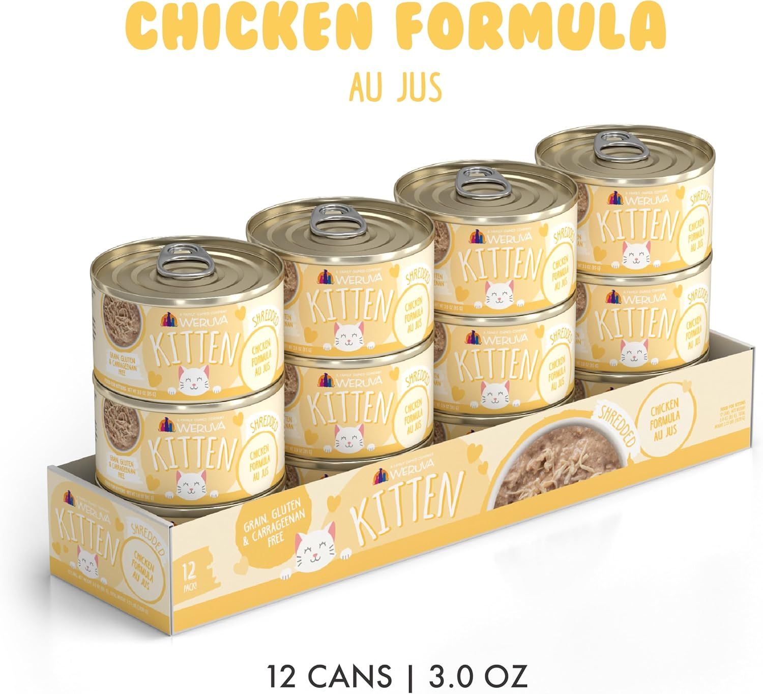 Weruva Kitten Chicken Formula Au Jus Grain Free 3 oz Case of 12