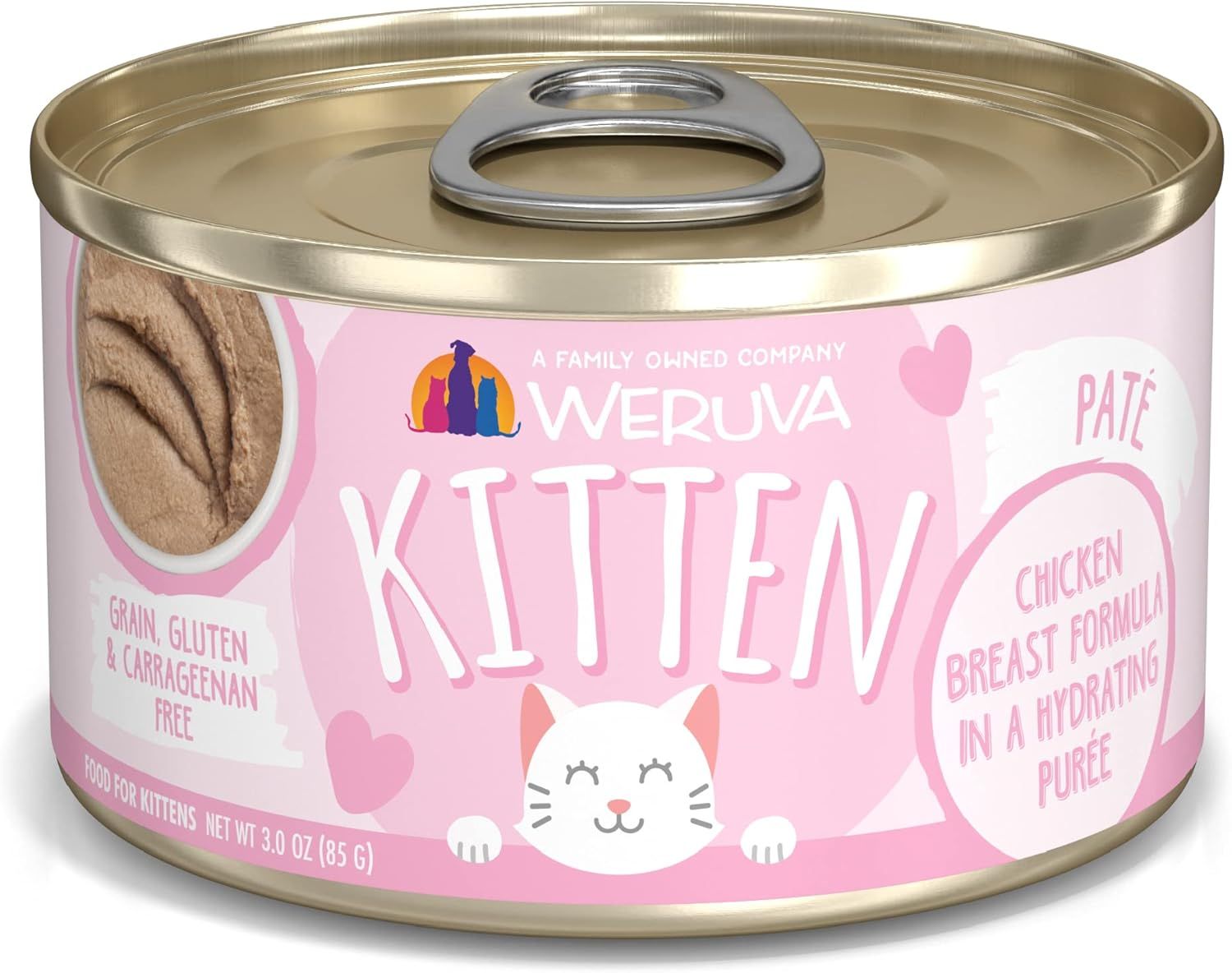 Weruva Kitten Chicken Breast Formula in a Hydrating Puree Grain Free 3 oz