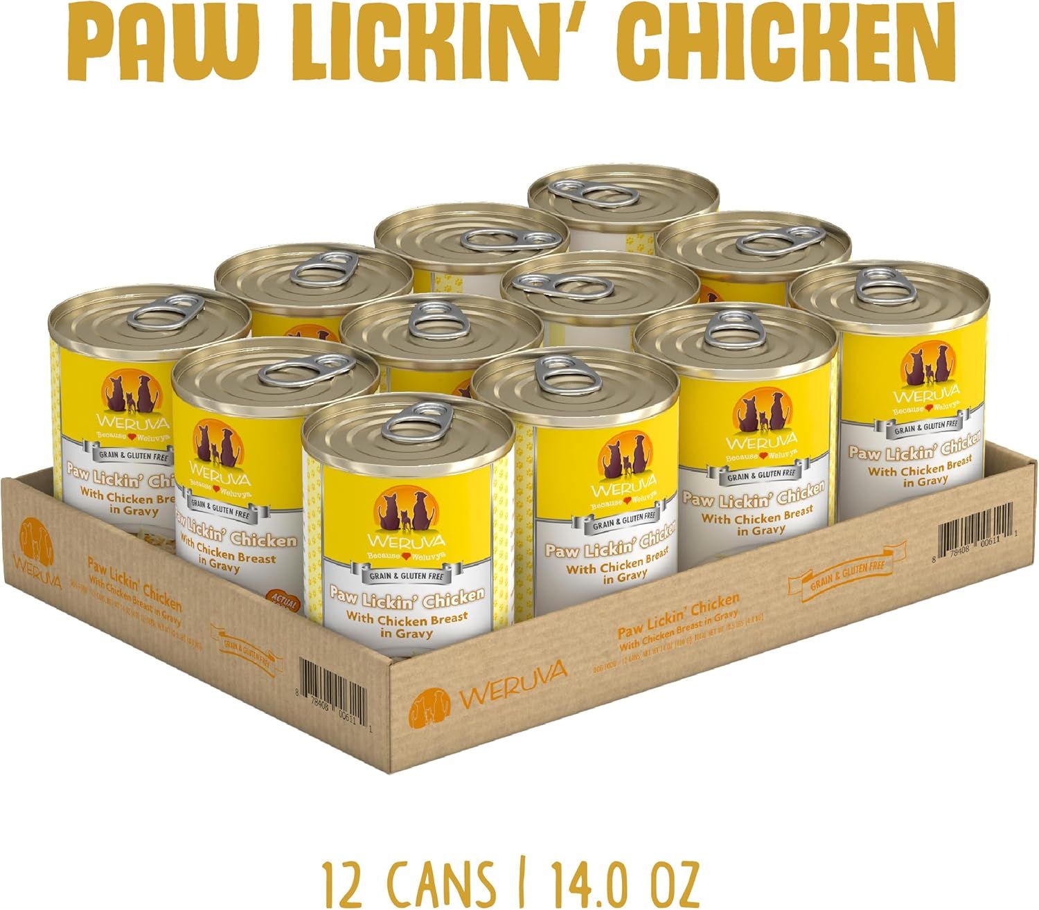 Weruva Paw Lickin&#39; Chicken with Chicken Breast in Gravy Grain-Free 14 oz Case of 12