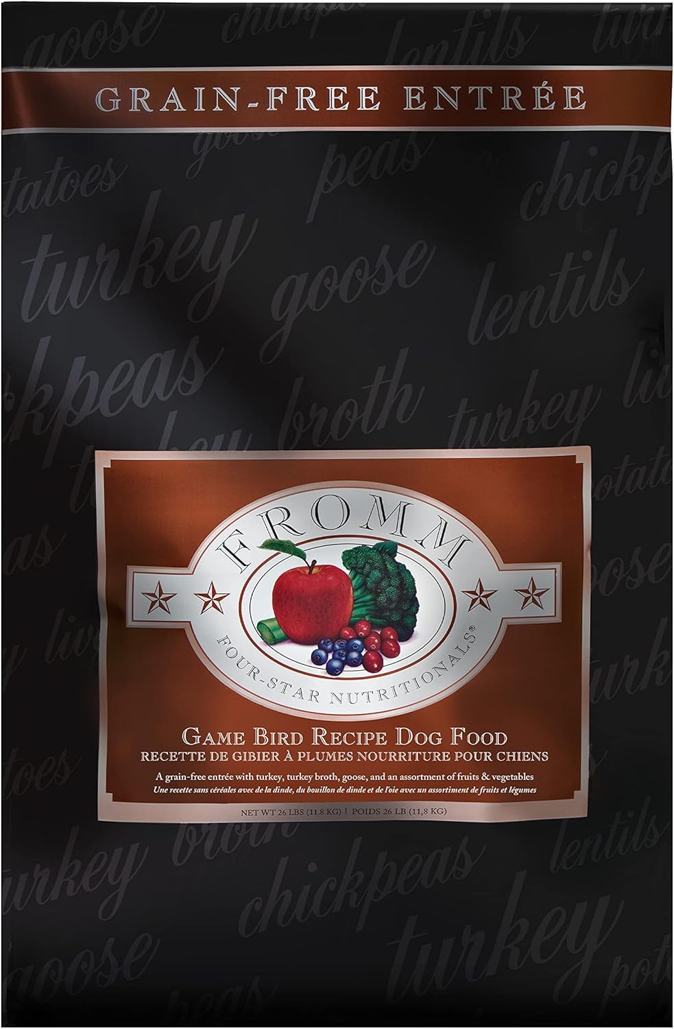 Fromm Four Star Dog Grain Free Game Bird Recipe 26 Lb