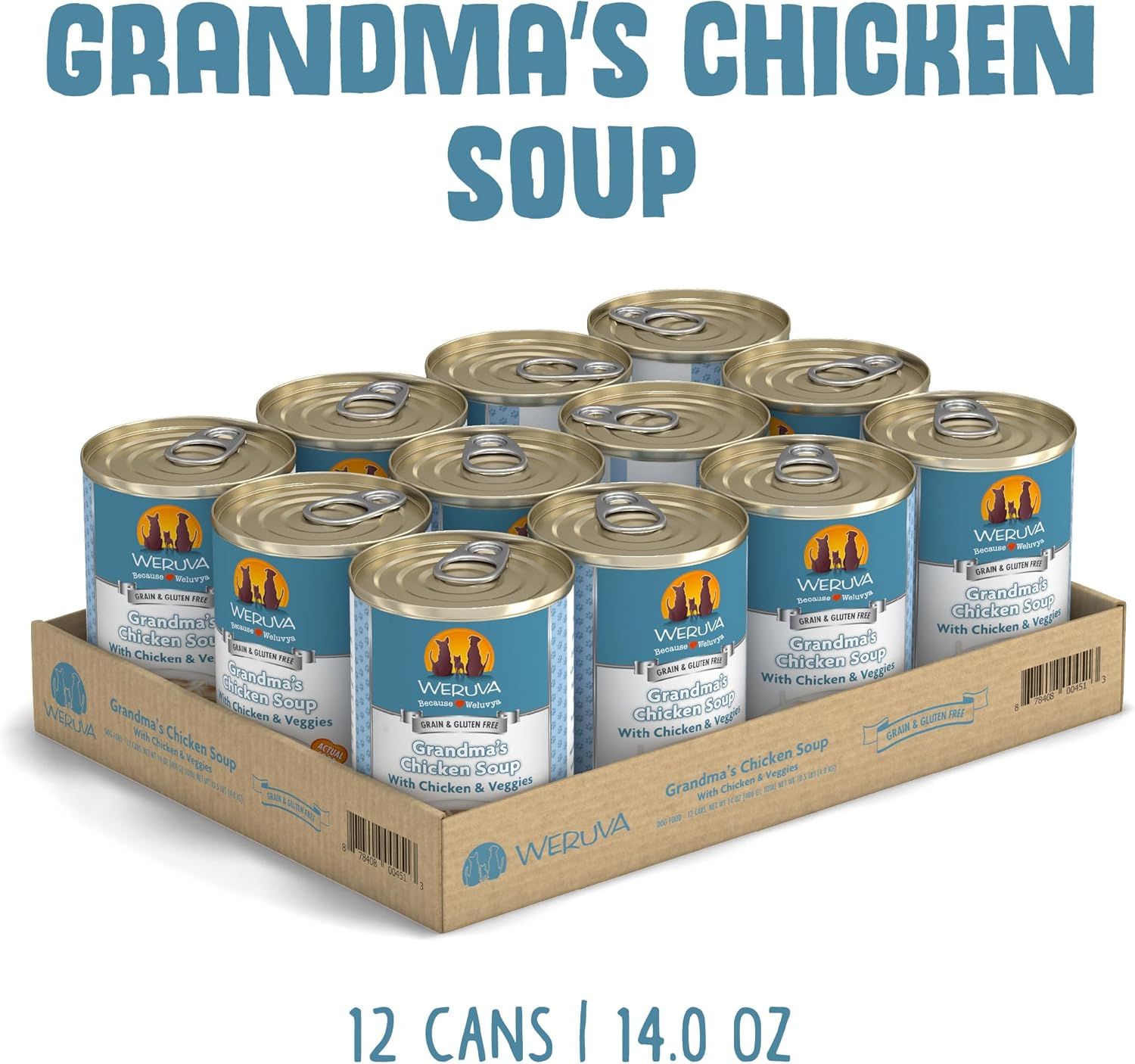 Weruva Grandma&#39;s Chicken Soup with Chicken &amp; Veggies Grain-Free Dog Food 14 oz Case of 12
