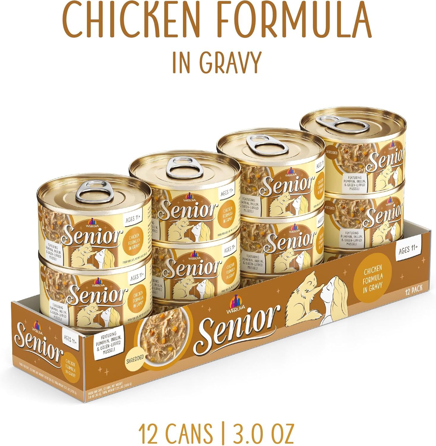 Weruva Senior Chicken Formula in Gravy Cat Food 3 oz Case of 12