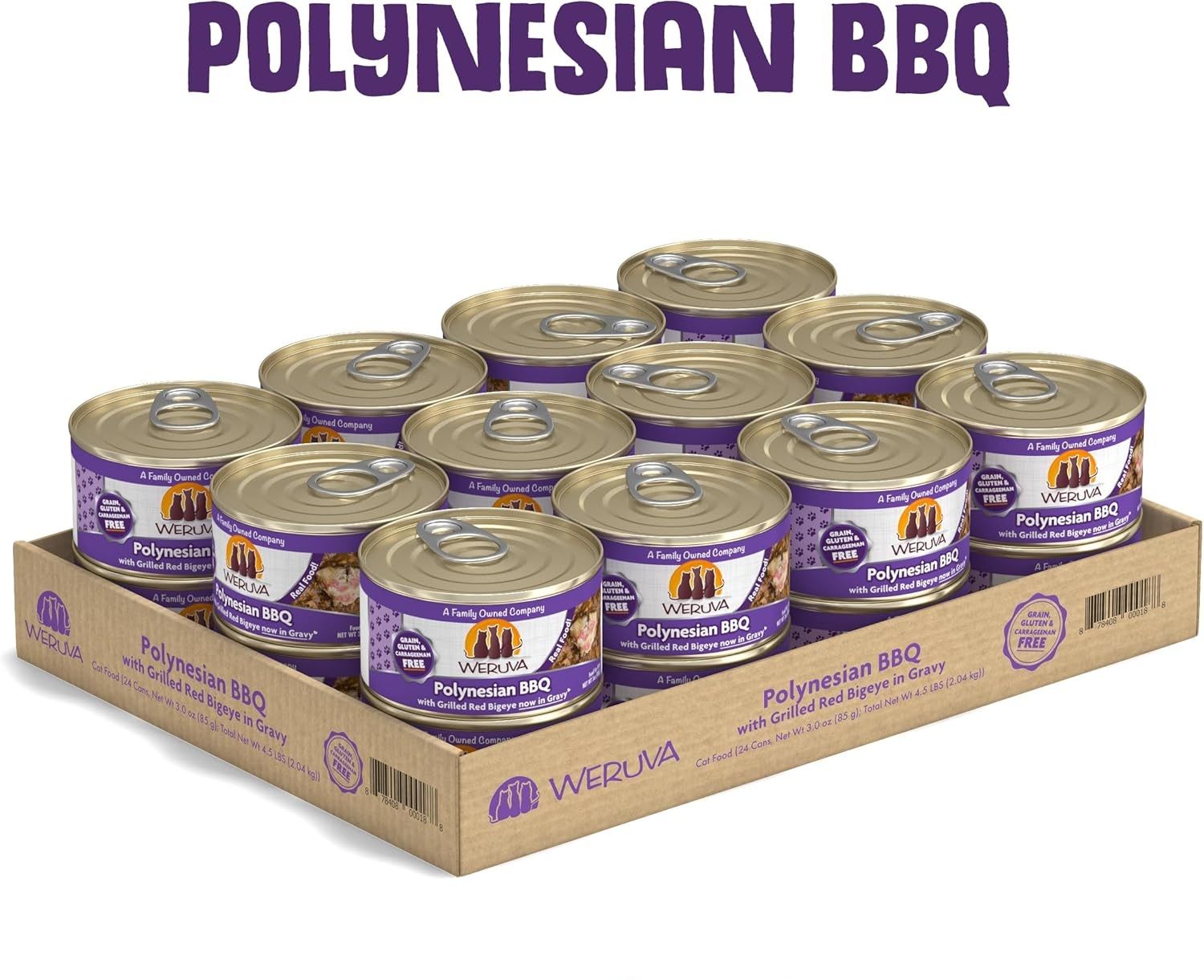 Weruva Polynesian BBQ with Grilled Red Bigeye in Gravy Grain Free Cat Food 3 oz Case of 24