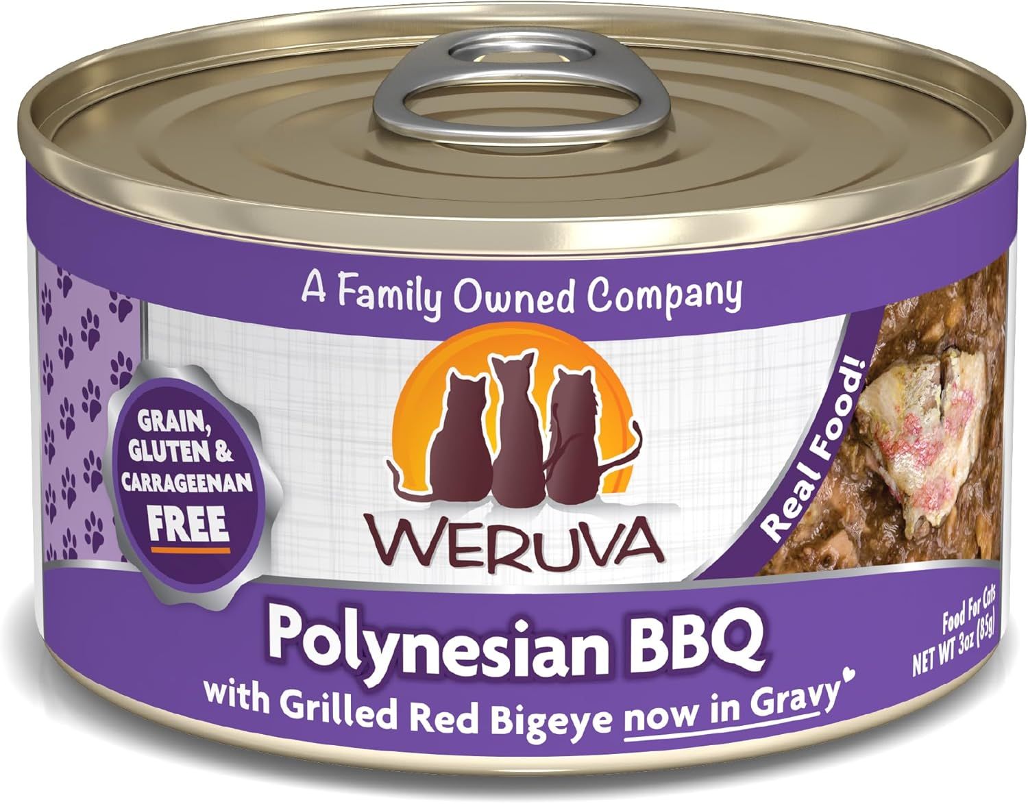 Weruva Polynesian BBQ with Grilled Red Bigeye in Gravy Grain Free Cat Food 3 oz