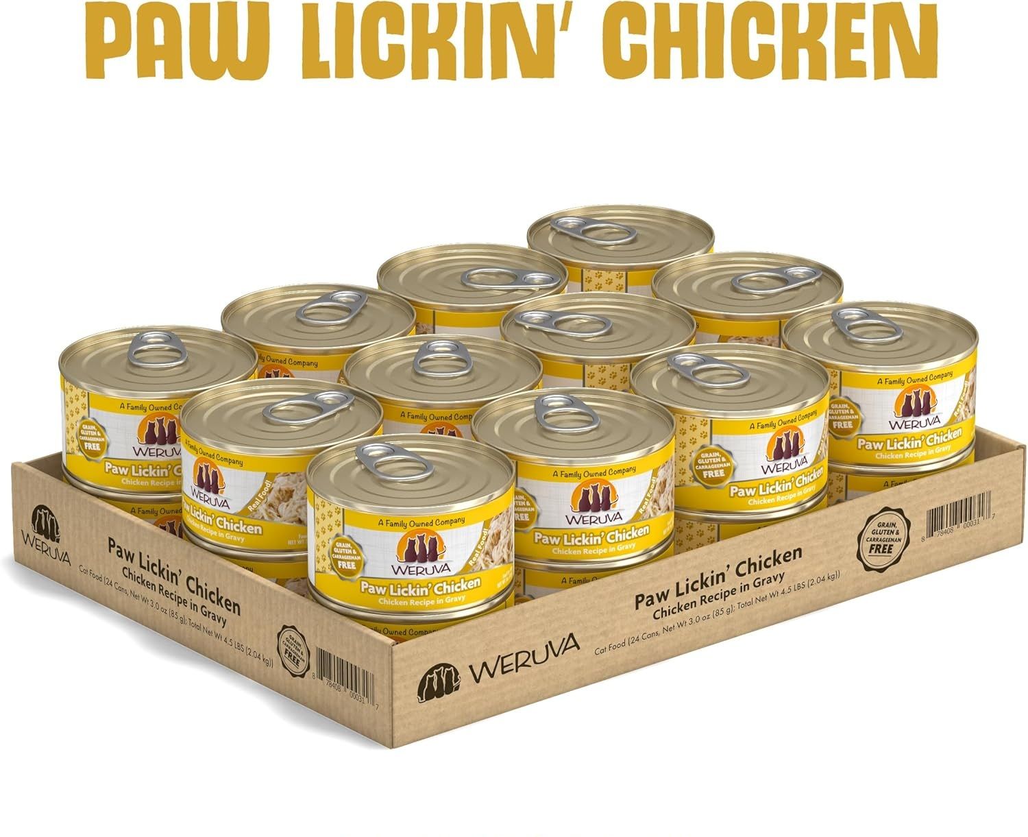Weruva Paw Lickin&#39; Chicken Chicken Recipe in Gravy Grain Free Cat Food 3 oz Case of 24