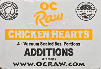 OC Raw Additions Frozen Raw Chicken Hearts 2 lbs
