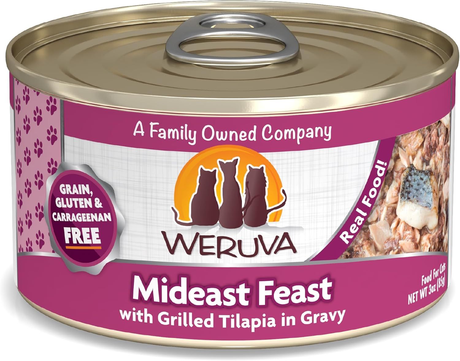Weruva Mideast Feast with Grilled Tilapia in Gravy Grain Free Cat Food 3 oz