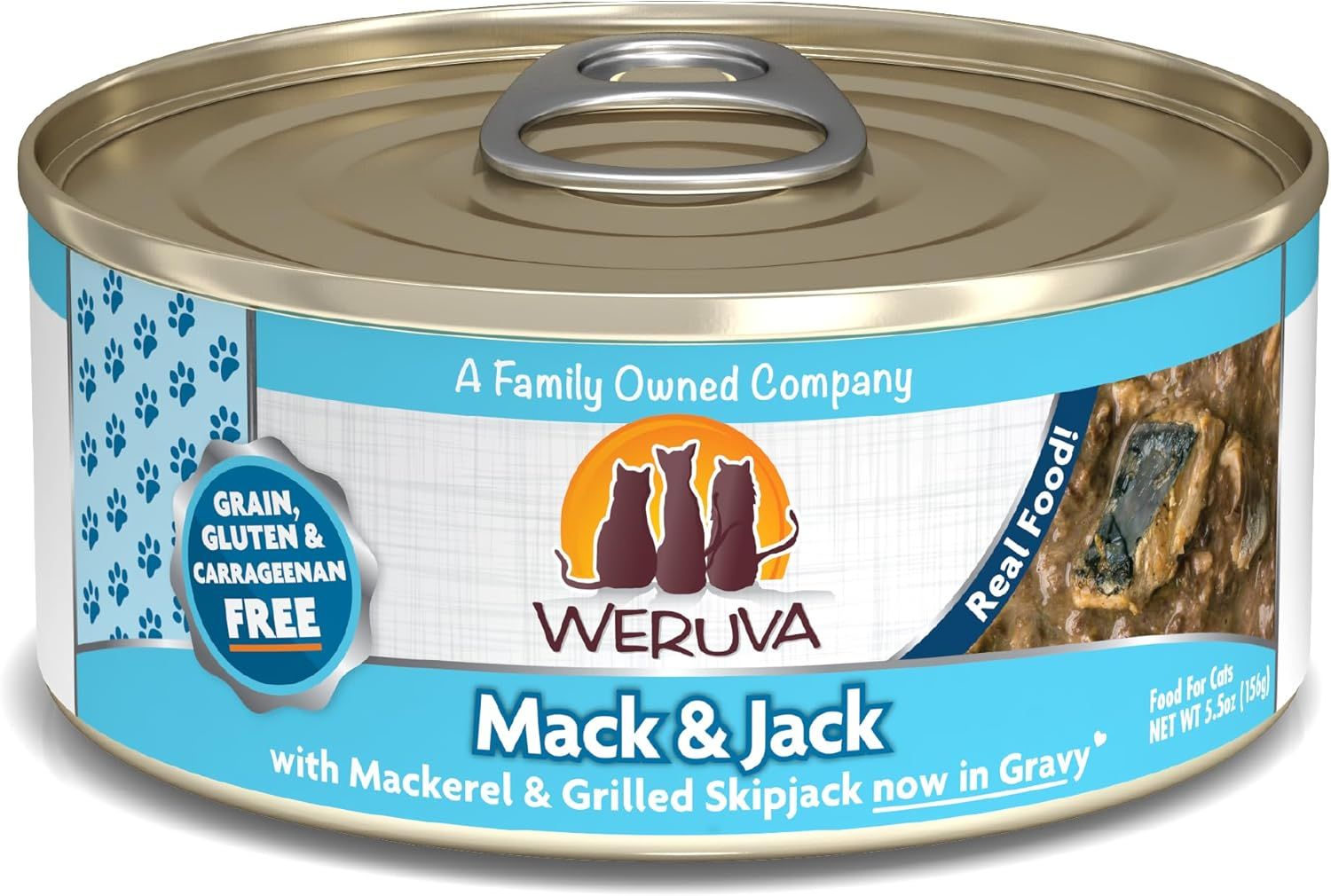 Weruva Mack &amp; Jack with Mackerel &amp; Grilled Skipjack in Gravy Grain Free Cat Food 3 oz