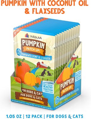 Weruva Pumpkin Patch Up! Pumpkin with Coconut Oil &amp; Flaxseeds The Happy Belly Maker Dog &amp; Cat Supplement 2.80 oz Case of 12