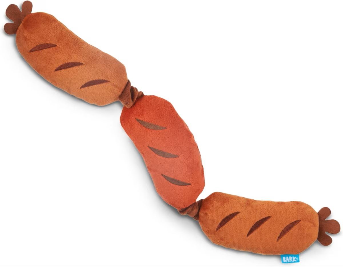 BARK Lickin&#39; Links Thrasher Squeaky Plush Dog Toy Medium