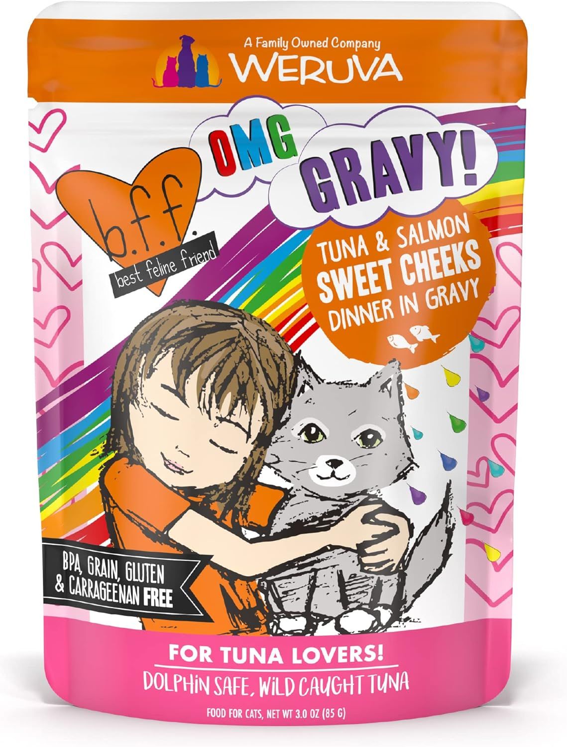 Weruva BFF Tuna &amp; Salmon Sweet Cheeks Dinner in Gravy 3 oz