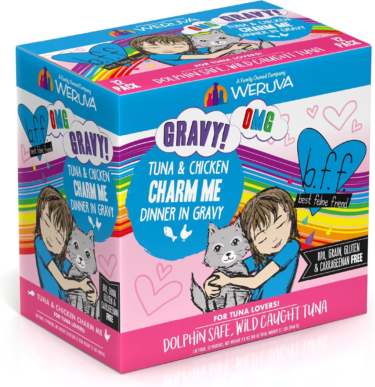 Weruva BFF Tuna &amp; Chicken Charm Me Dinner in Gravy Grain Free Cat Food 3 oz Case of 12