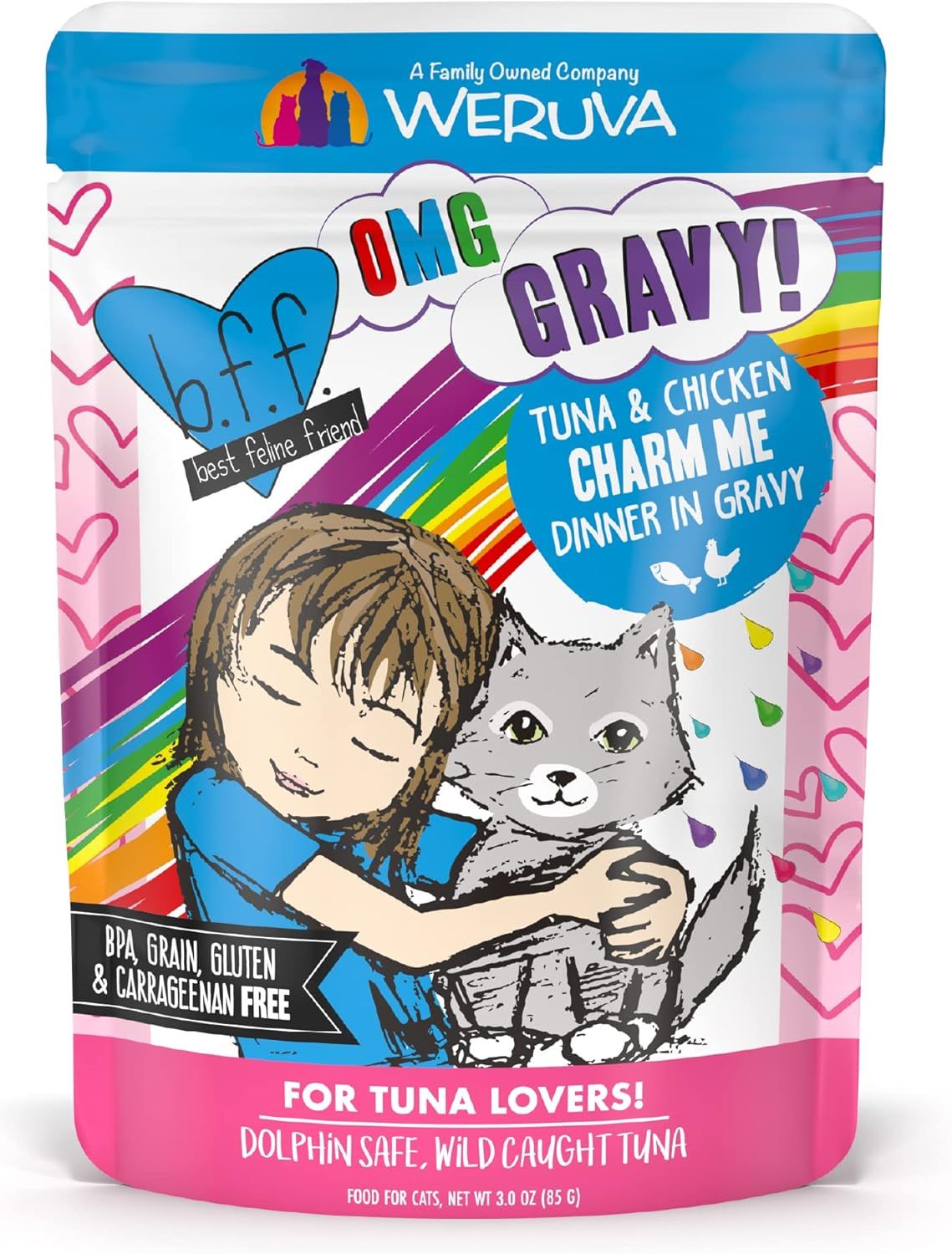 Weruva BFF Tuna &amp; Chicken Charm Me Dinner in Gravy Grain Free Cat Food 3 oz
