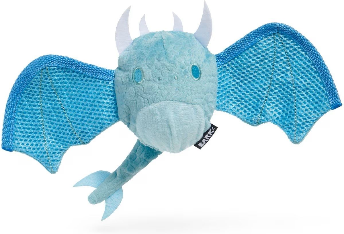 BARK Brrrtha the Dragon Hard Core Tough Dog Chew Toy Blue Small
