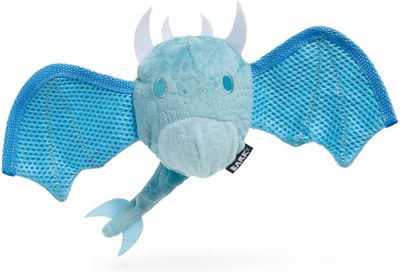 BARK Brrrtha the Dragon Hard Core Tough Dog Chew Toy Blue Small