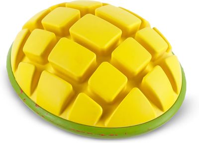 BARK Go Mango Candy Scented Tough Rubber Squeaky Dog Toy