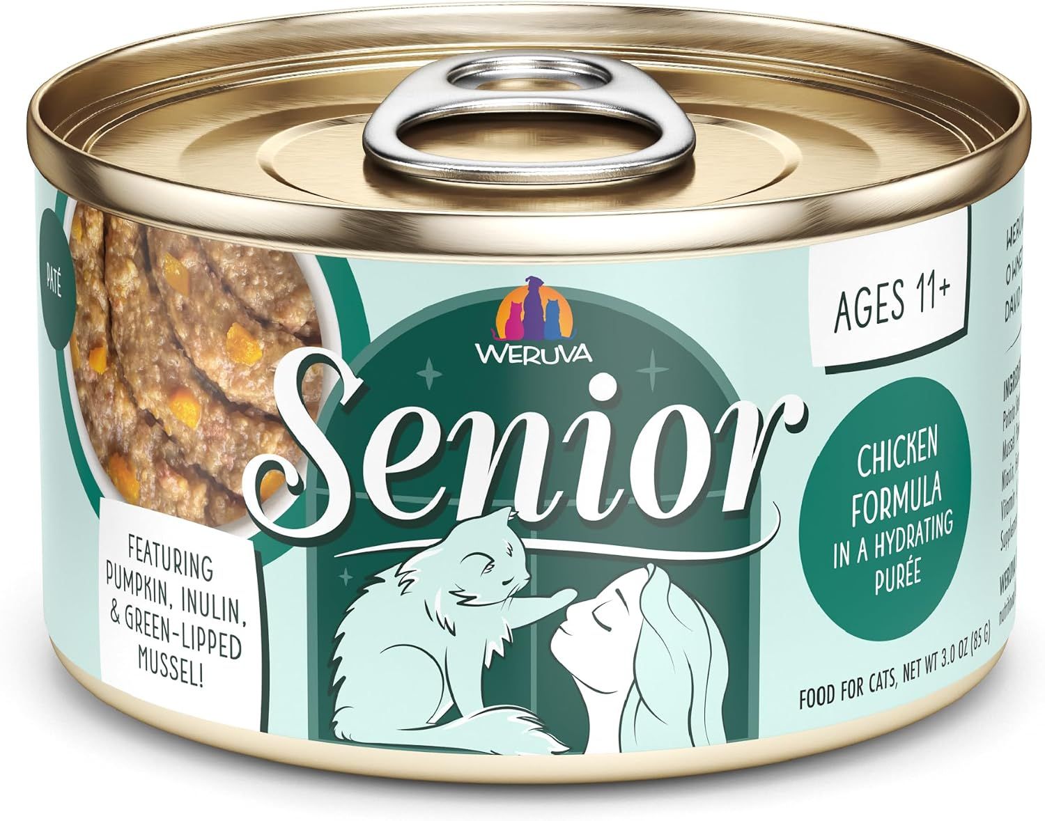 Weruva Senior Chicken Formula in a Hydrating Puree Grain Free Cat Food 3 oz