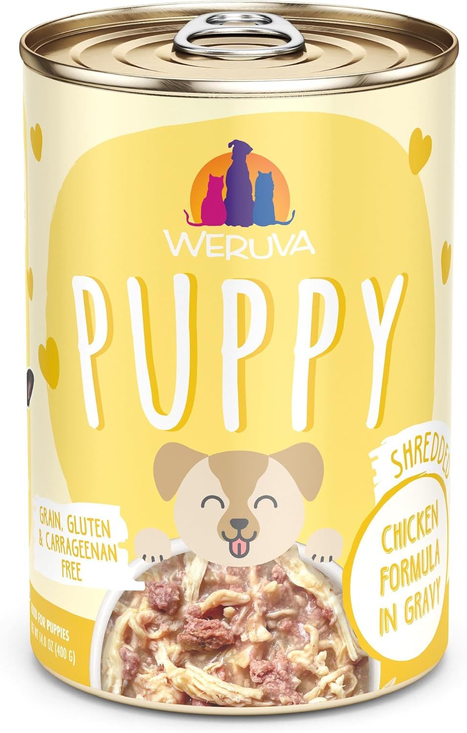 Weruva Puppy Shredded Chicken &amp; Rice Formula in Gravy 14 oz