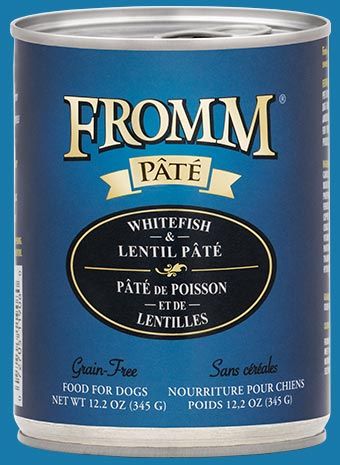 Fromm Whitefish &amp; Lentil Pate&#39; Grain Free Wet Dog Food 12.2 oz Case of 12