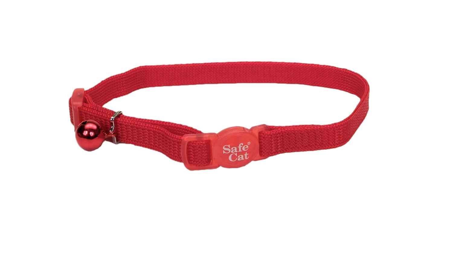 Coastal Safe Cat Adjustable Snag-Proof Breakaway Collar 3/8&quot; X 6&quot;-8&quot; Red