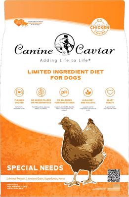 Canine Caviar Special Needs Chicken Entrée Alkalizing Holistic Limited Ingredient Diet Dog Food 11 lbs