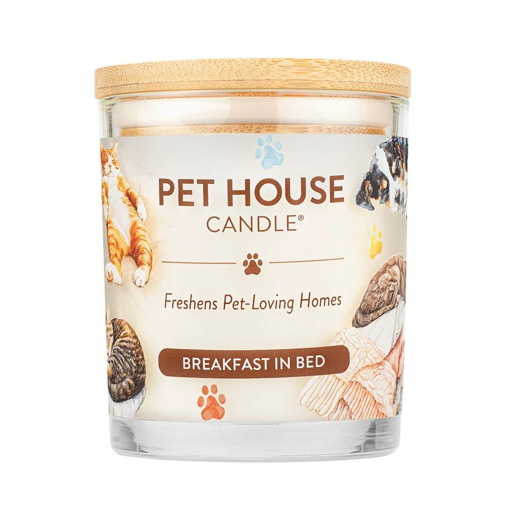 Pet House All Natural Pet Friendly Plant Based Soy Wax Candle Breakfast In Bed Scented 9 oz Case of 3