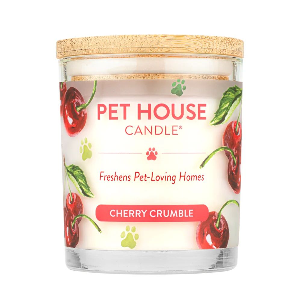 Pet House All Natural Pet Friendly Plant Based Soy Wax Candle Cherry Crumble Scented 9 oz
