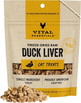 Vital Essentials Freeze Dried Raw Duck Liver Cat Treat 0.9 oz