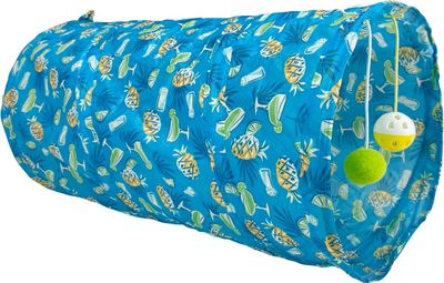 Multipet Margaritaville Tunnel Cat Toy Blue 3 Feet Long