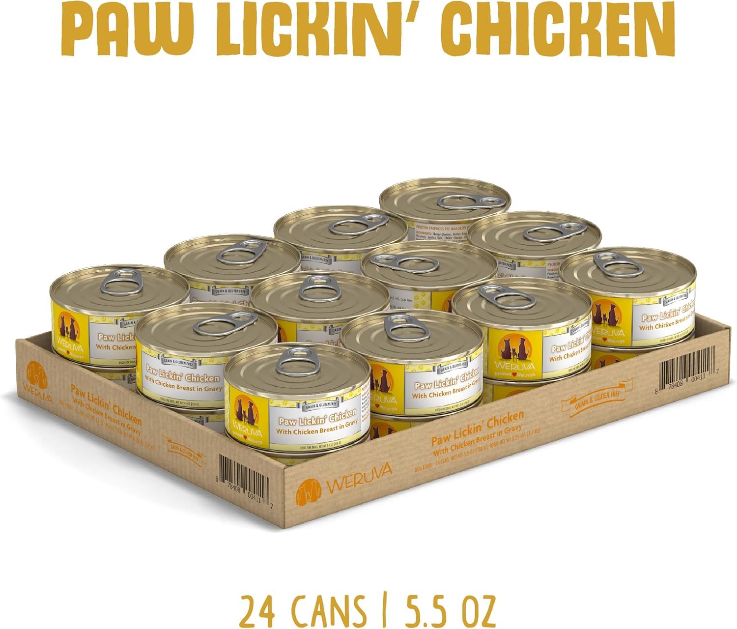 Weruva Paw Lickin&#39; Chicken Chicken Recipe in Gravy Grain Free Dog Food 5.5 oz Case of 24