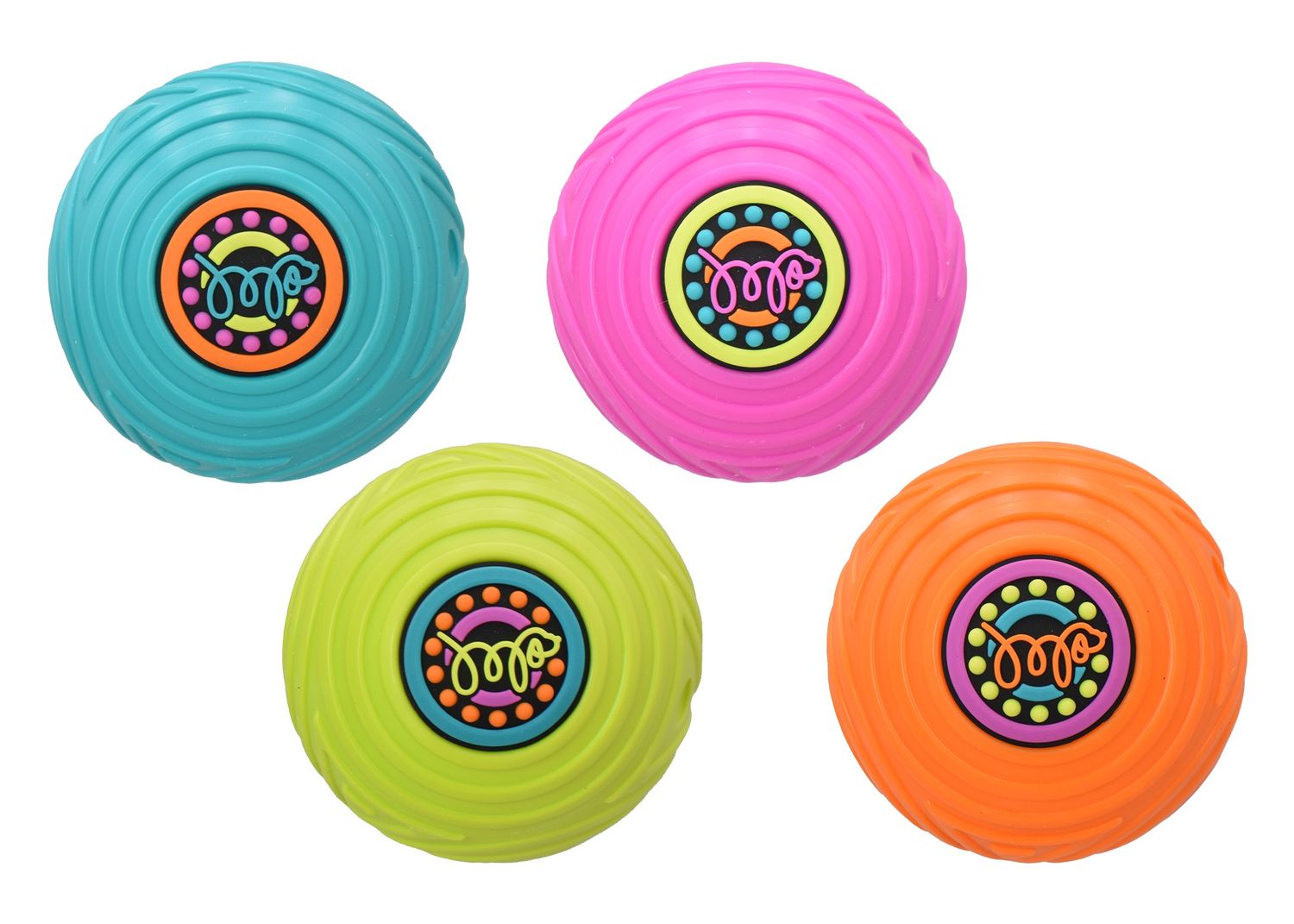 Multipet Grooverz Durable Rubber Ball Dog Toy