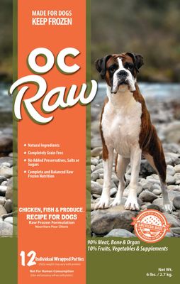 OC Raw Dog Frozen Food Chicken &amp; Produce Patties 6 lbs