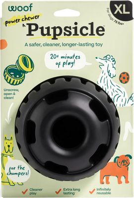 Woof Power Pupsicle Treat Dispensing Dog Toy Black Extra Large
