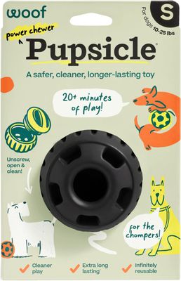 Woof Power Pupsicle Treat Dispensing Dog Toy Black Small