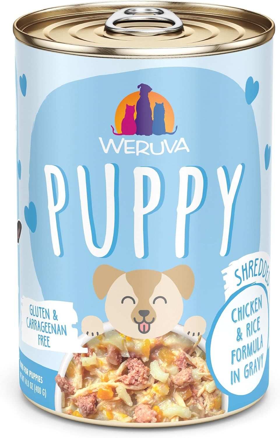 Weruva Puppy Shredded Chicken &amp; Rice Formula in Gravy 14 oz