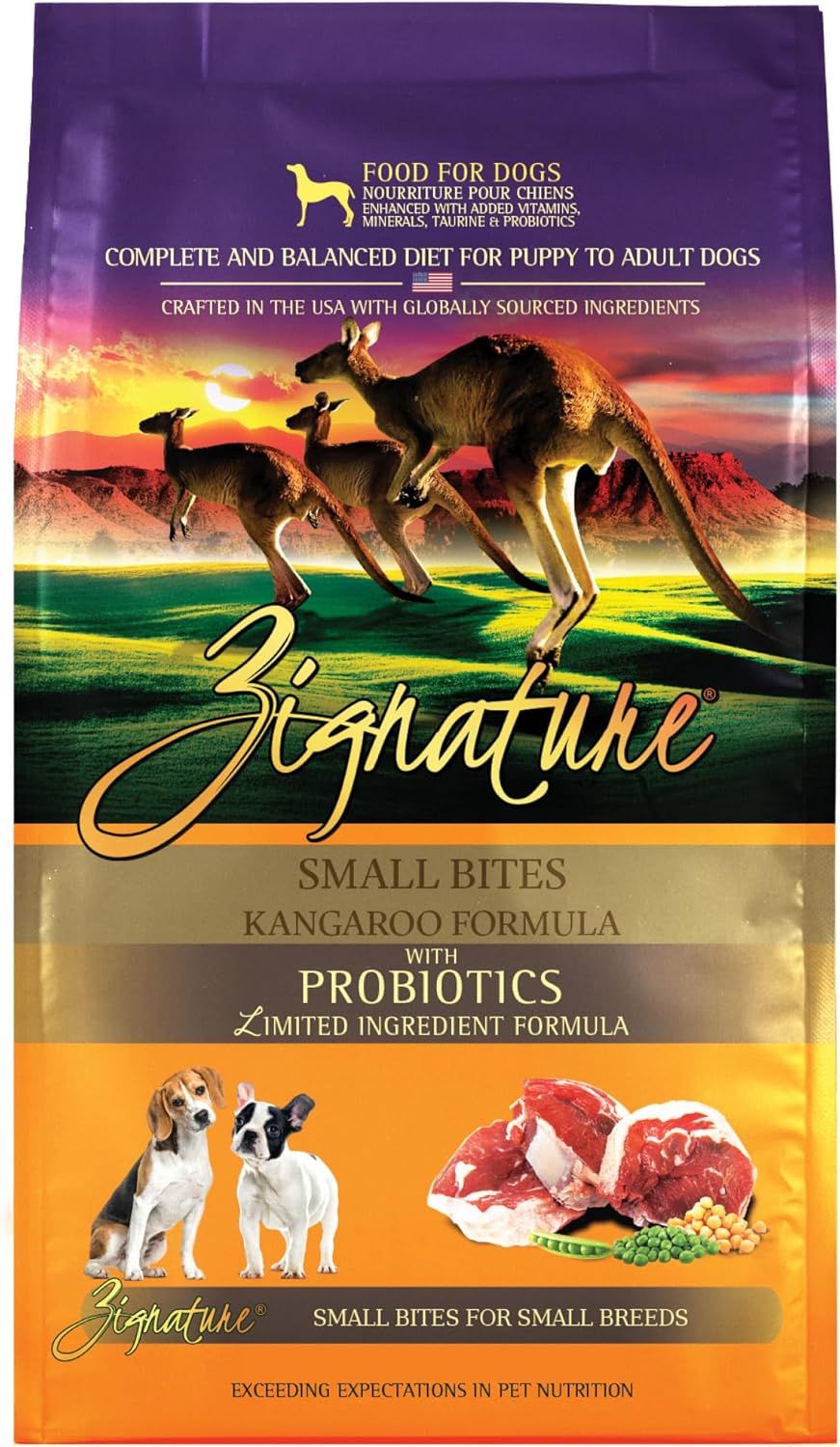 Zignature Kangaroo Formula Small Bites Limited Ingredient Dog Food 4 lbs