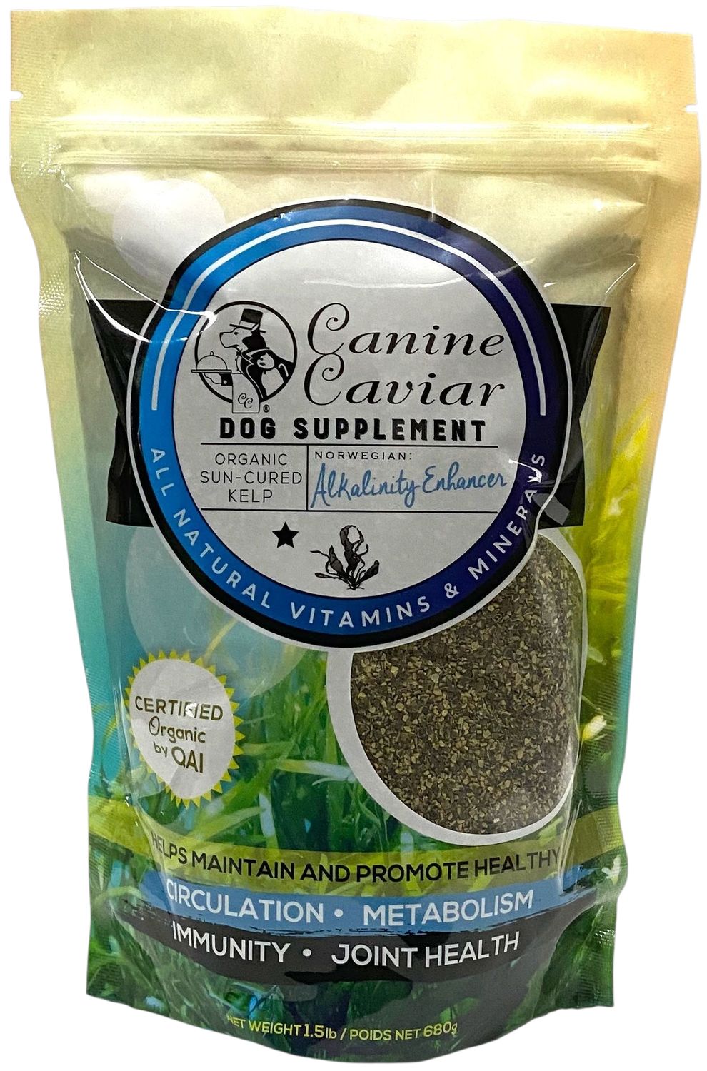 Canine Caviar Organic Sun Cured Kelp Norwegian Alkalinity Enhancer Dog Supplement 1.5 lbs