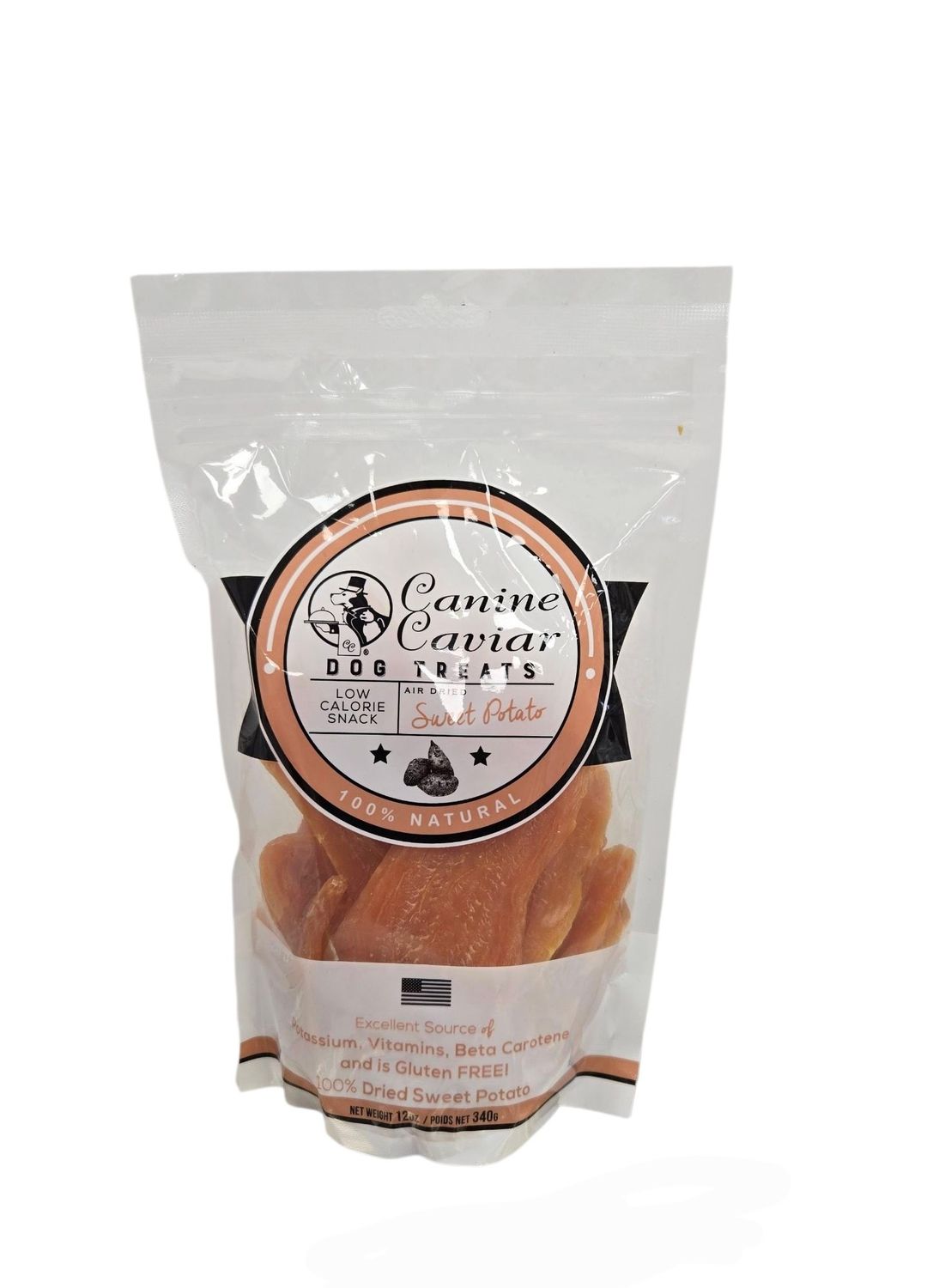 Canine Caviar Sweet Potato Fresh Dried Dog Treats 12 oz
