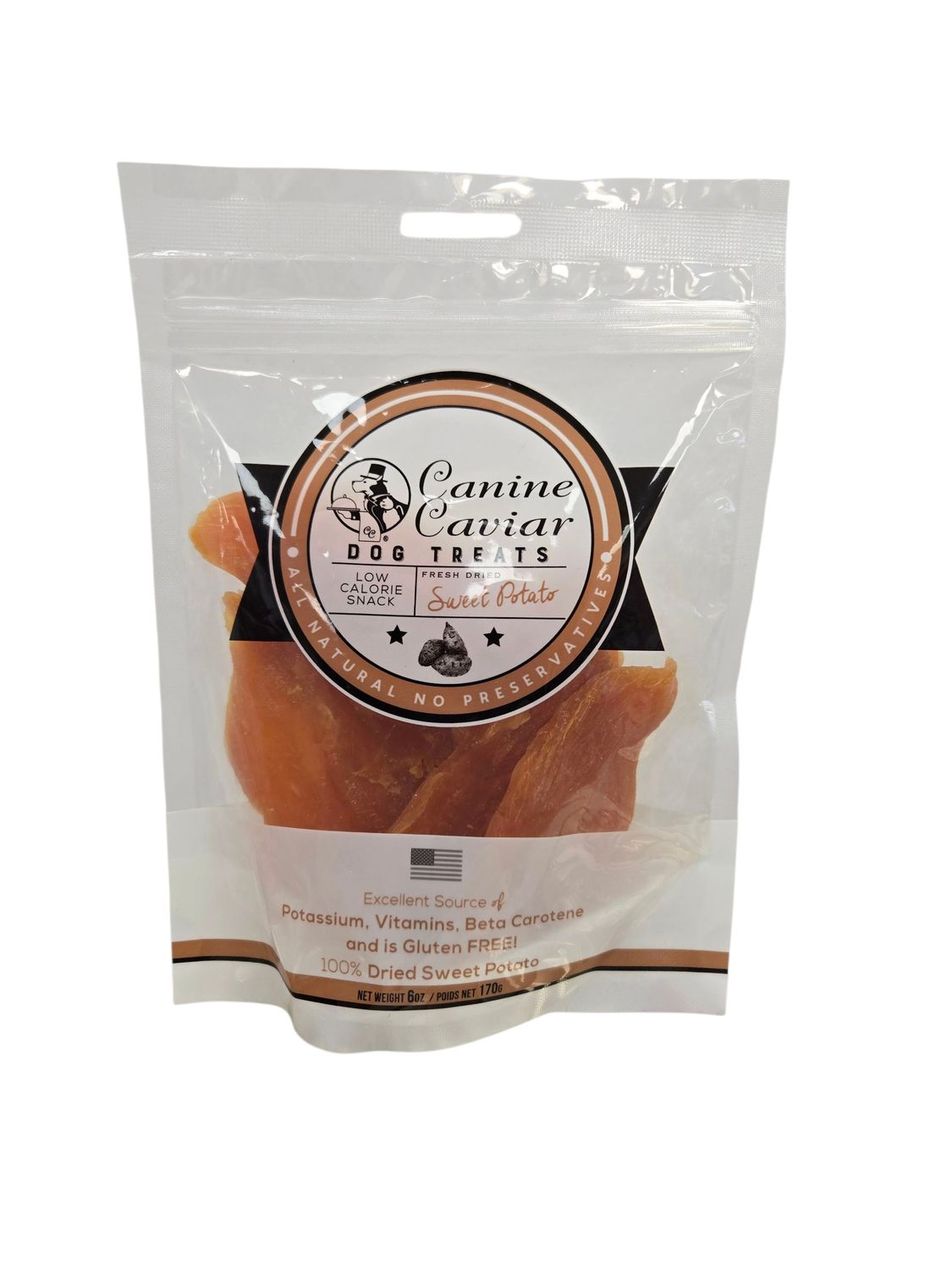 Canine Caviar Sweet Potato Fresh Dried Dog Treats 6 oz