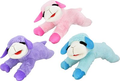 Multipet Lamb Chop Plush Assorted Colors Dog Toy Jumbo 24 inches