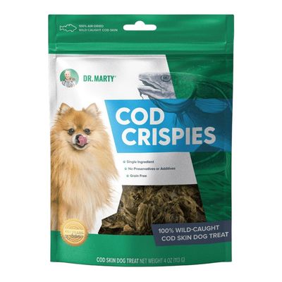 Dr. Marty Cod Crispies Cod Skin Single Ingredient Dog Treats 4 oz