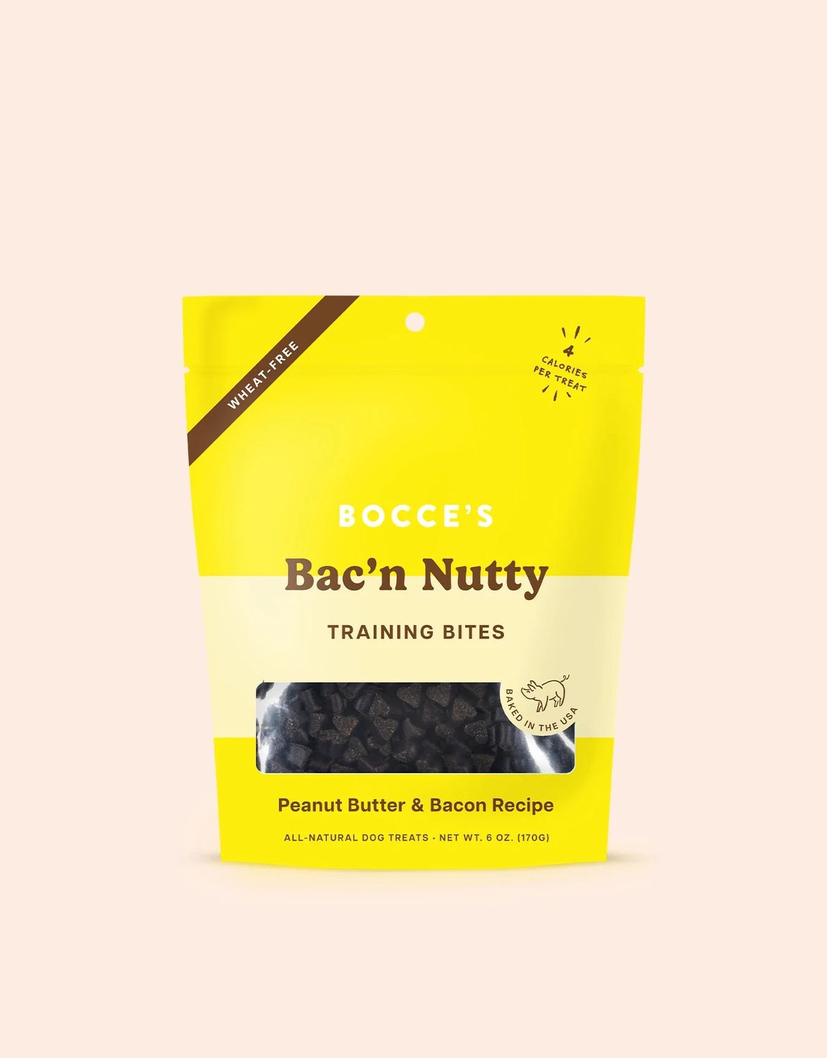 Bocce&#39;s Bakery Training Bites Bacon Nutty Peanut Butter &amp; Bacon Recipe 6 oz
