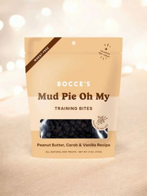 Bocce's Bakery Training Bites Mud Pie Oh My Peanut Butter Carob &amp; Vanilla Recipe 6 oz