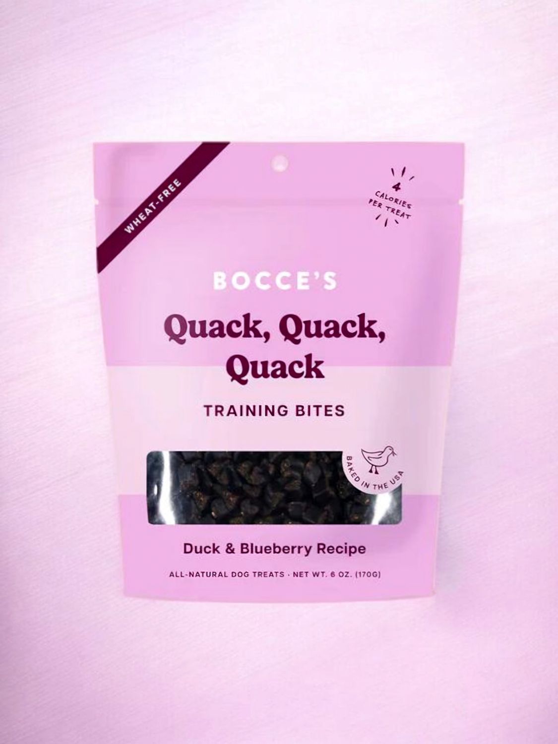 Bocce&#39;s Bakery Training Bites Quack Quack Quack Duck &amp; Blueberry Recipe 6 oz