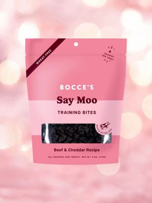 Bocce's Bakery Training Bites Say Moo Beef &amp; Cheddar Recipe 6 oz