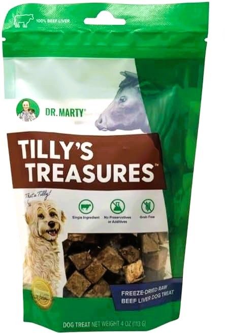 Dr. Marty Tilly&#39;s Treasures Beef Liver Freeze Dried Single Ingredient Dog Treat 4 oz