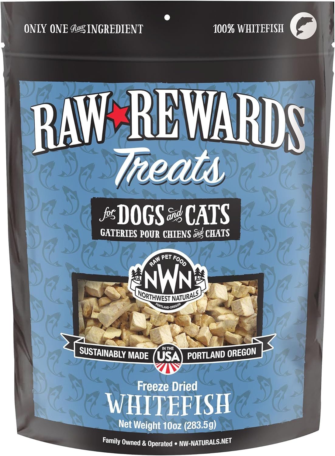 Northwest Naturals Raw Rewards Freeze Dried Whitefish Dog &amp; Cat Treats 2.5 oz