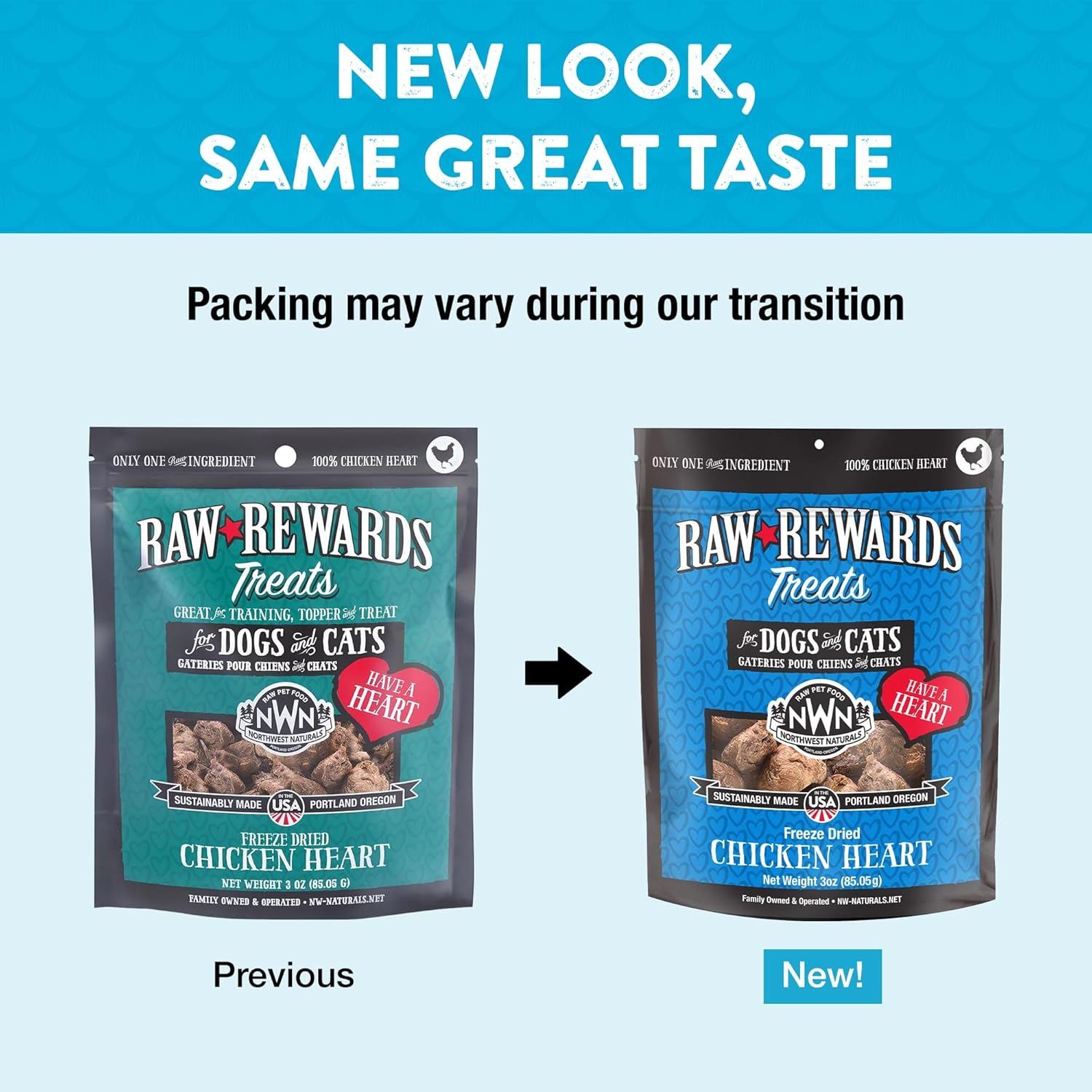 Northwest Naturals Raw Rewards Freeze Dried Chicken Hearts Dog &amp; Cat Treats 3 oz