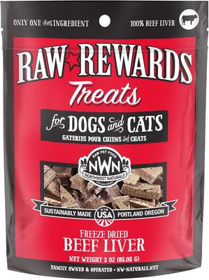 Northwest Naturals Raw Rewards Freeze Dried Beef Liver Dog &amp; Cat Treats 3 oz